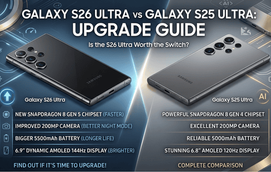 Samsung Galaxy S26 Ultra vs S25 Ultra Full Comparison, Specs, Camera, Battery & Should You Upgrade